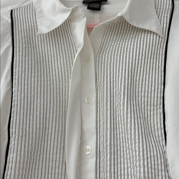 Lane Bryant White Tuxedo Shirt w/ Black Detailing. Long Sleeves. Size 18/20 - Picture 6 of 12